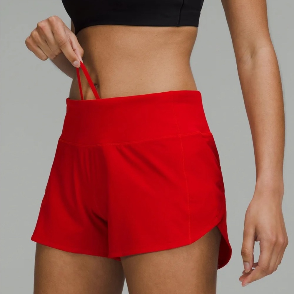 Red Speed Up Lululemon Shorts